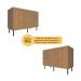 Balcão de Cozinha com Tampo 2 Portas e 3 Gavetas 120cm Multimóveis CR20457 Freijó/Mármore Branco