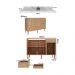Balcão de Cozinha com Tampo 2 Portas e 3 Gavetas 120cm Multimóveis CR20457 Freijó/Mármore Branco