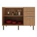 Balcão de Cozinha com Tampo 2 Portas e 3 Gavetas 120cm Multimóveis CR20457 Freijó/Mármore Branco