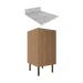 Balcão de Cozinha com Tampo e 1 Porta 40cm Multimóveis CR20458 Freijó/Mármore Branco
