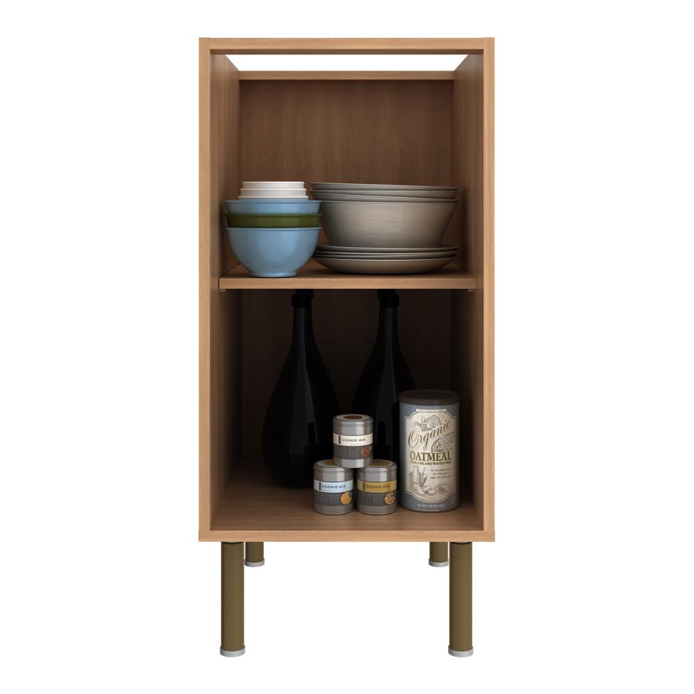 Balcão de Cozinha com Tampo e 1 Porta 40cm Multimóveis CR20458 Freijó/Mármore Branco