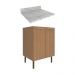 Balcão de Cozinha com Tampo e 2 Portas 60cm Multimóveis CR20461 Freijó/Mármore Branco