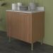 Balcão de Cozinha com Tampo e 2 Portas 80cm Multimóveis CR20460 Freijó/Mármore Branco