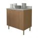 Balcão de Cozinha com Tampo e 2 Portas 80cm Multimóveis CR20460 Freijó/Mármore Branco