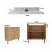 Balcão de Cozinha com Tampo e 2 Portas 80cm Multimóveis CR20460 Freijó/Mármore Branco