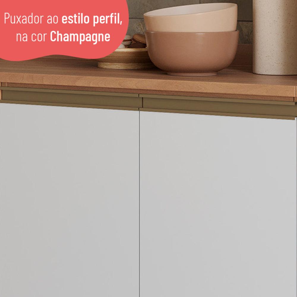 Balcão de Cozinha com Tampo para Cooktop e 2 Portas 80cm Multimóveis CR20396 Freijó/Branco