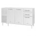 Balcão de Cozinha de Aço Gabinete para Pia 3 Portas 2 Gavetas 150cm Multimóveis CR20355 Branco