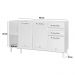Balcão de Cozinha de Aço Gabinete para Pia 3 Portas 2 Gavetas 150cm Multimóveis CR20355 Branco