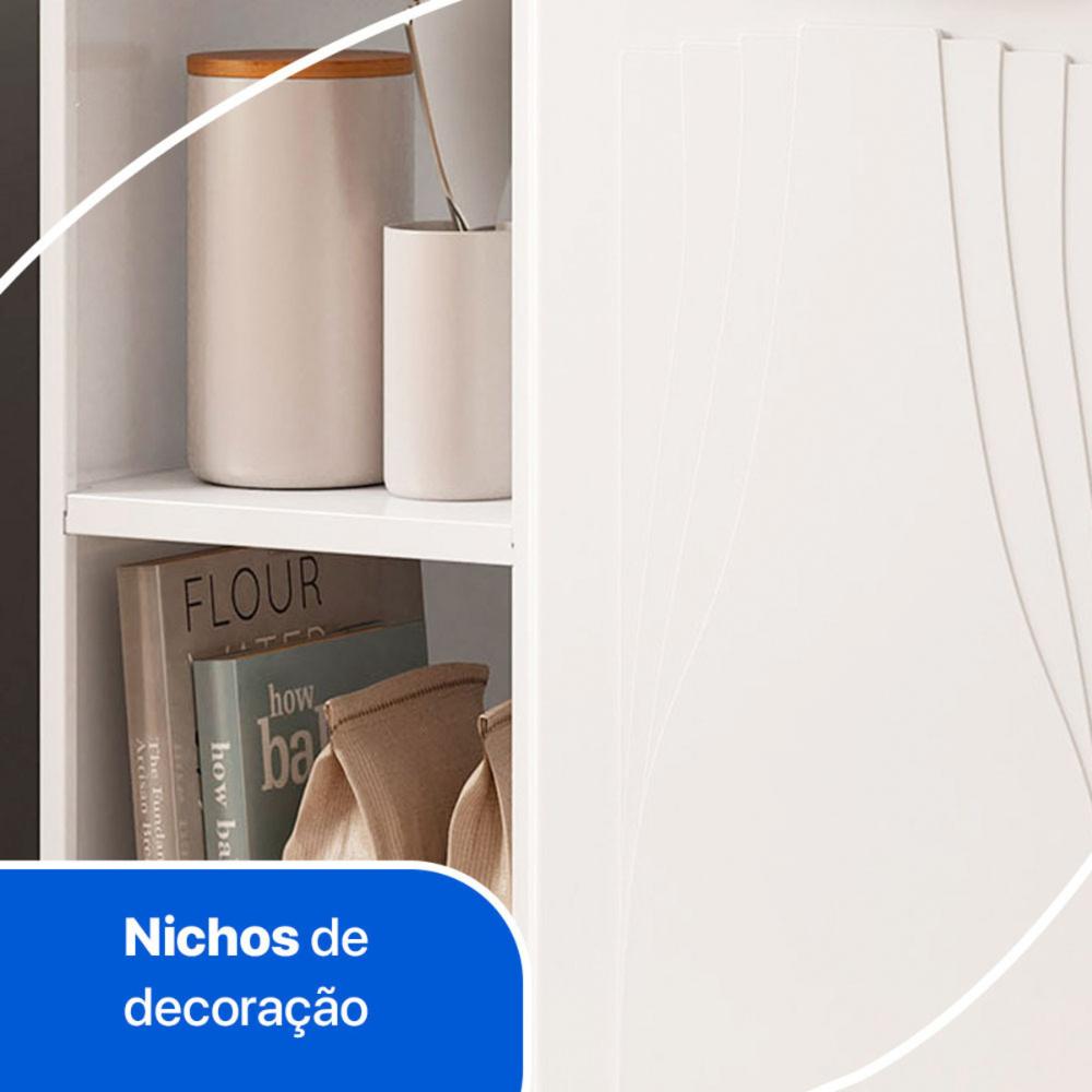 Balcão de Cozinha de Aço Gabinete para Pia 3 Portas 2 Gavetas 150cm Multimóveis CR20355 Branco