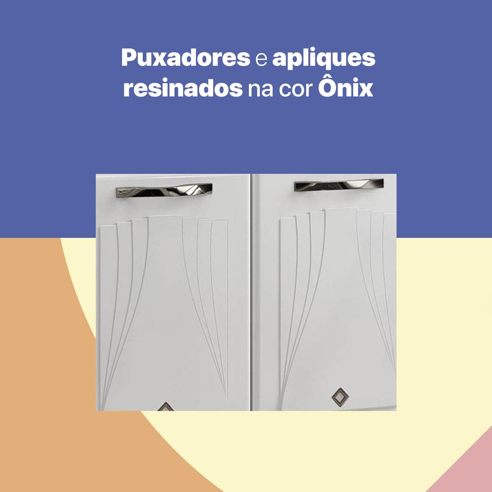 Balcão de Cozinha de Aço Quádruplo sem Tampo para Pia 160cm Clara Multimóveis CR6148 Branco