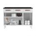 Balcão de Cozinha de Aço Triplo com Tampo Regina Multimóveis CR6125 Branco