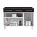 Balcão de Cozinha de Aço Triplo com Tampo Regina Multimóveis CR6126 Branco/Preto