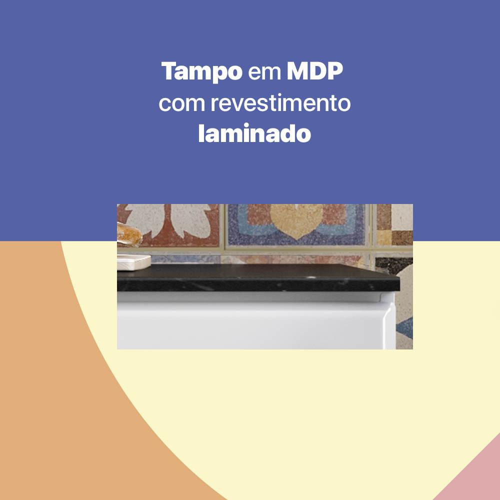 Balcão de Cozinha de Aço Triplo com Tampo Rose Multimóveis CR6090 Branco