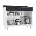 Balcão de Cozinha de Aço Triplo com Tampo Rose Multimóveis CR6091 Branco/Preto
