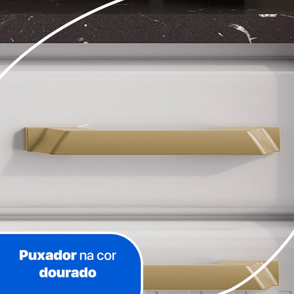 Balcão de Cozinha de Aço com Tampo 3 Portas e 1 Gaveta 105cm Multimóveis CR20361 Branco