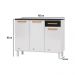 Balcão de Cozinha de Aço com Tampo 3 Portas e 1 Gaveta 105cm Multimóveis CR20361 Branco/Preto