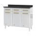 Balcão de Cozinha de Aço com Tampo 3 Portas e 3 Gavetas 105cm Multimóveis CR20360 Branco