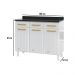 Balcão de Cozinha de Aço com Tampo 3 Portas e 3 Gavetas 105cm Multimóveis CR20360 Branco