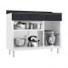 Balcão de Cozinha de Aço com Tampo 3 Portas e 3 Gavetas 105cm Multimóveis CR20360 Branco/Preto