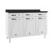 Balcão de Cozinha de Aço com Tampo 3 Portas e 3 Gavetas 120cm Multimóveis CR20354 Branco
