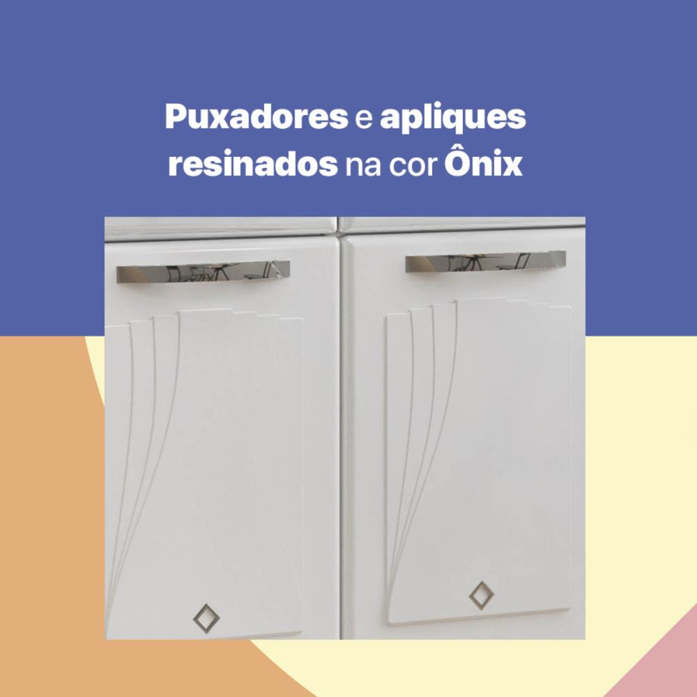Balcão de Cozinha de Aço com Tampo 3 Portas e 3 Gavetas 120cm Multimóveis CR20354 Branco