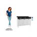 Balcão de Cozinha de Aço com Tampo 3 Portas e 3 Gavetas 120cm Multimóveis CR20354 Branco/Preto