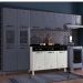 Balcão de Cozinha de Aço com Tampo 3 Portas e 3 Gavetas 120cm Multimóveis CR20354 Branco/Preto
