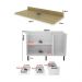 Balcão de Cozinha em MDF com Tampo 2 Portas e 3 Gavetas 120cm Multimóveis CR20462 Branco/Carvalho Tropical