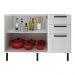 Balcão de Cozinha em MDF com Tampo 2 Portas e 3 Gavetas 120cm Multimóveis CR20462 Branco/Carvalho Tropical