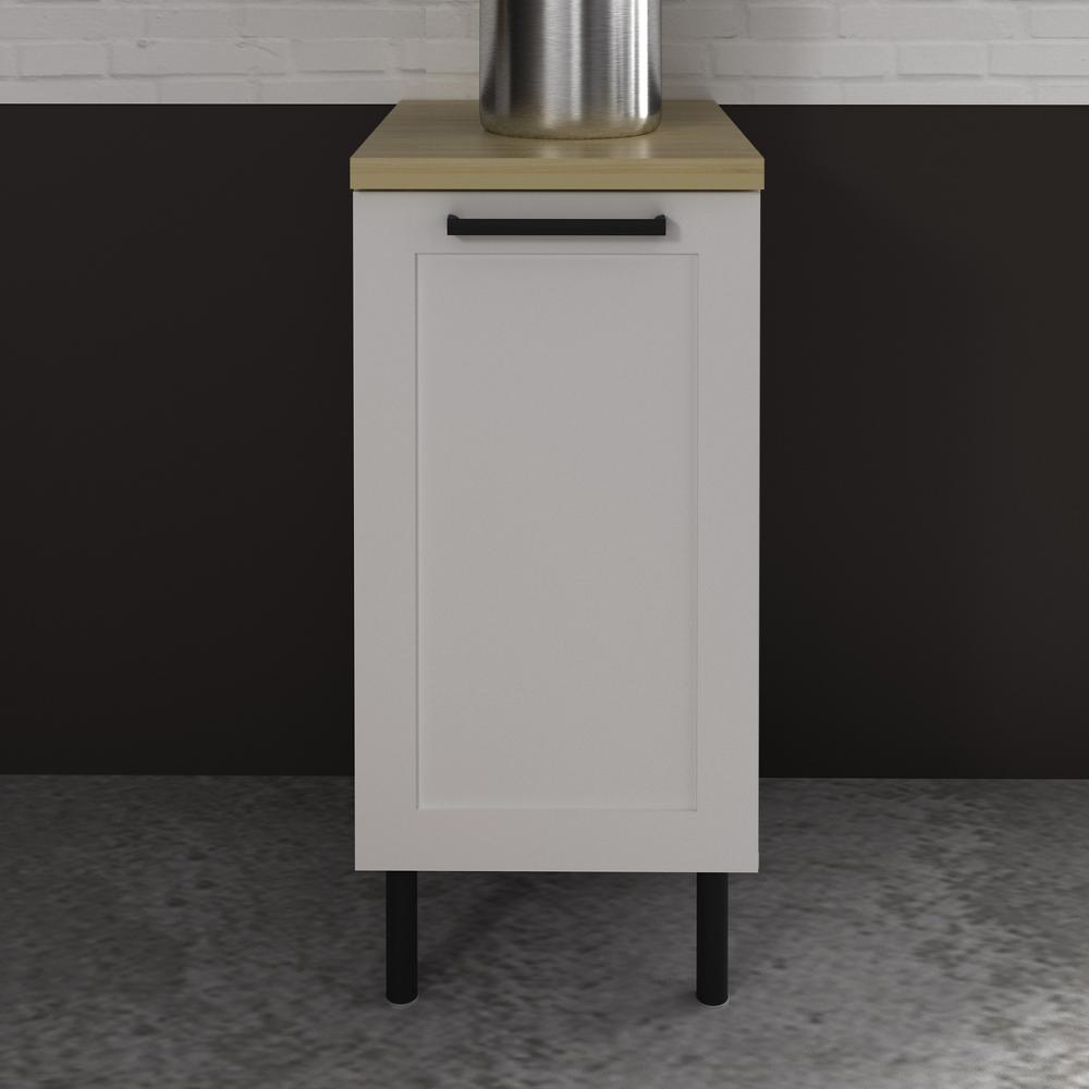 Balcão de Cozinha em MDF com Tampo e 1 Porta 40cm Multimóveis CR20464 Branco/Carvalho Tropical
