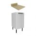 Balcão de Cozinha em MDF com Tampo e 1 Porta 40cm Multimóveis CR20464 Branco/Carvalho Tropical