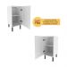 Balcão de Cozinha em MDF com Tampo e 1 Porta 40cm Multimóveis CR20464 Branco/Carvalho Tropical