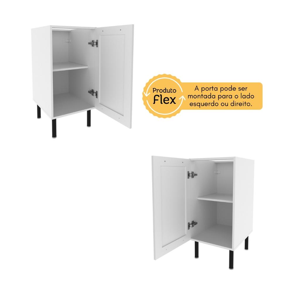 Balcão de Cozinha em MDF com Tampo e 1 Porta 40cm Multimóveis CR20464 Branco/Carvalho Tropical