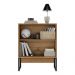 Balcão de Escritório 60cm com Chave 2 Portas e Pés Tubulares Multimóveis CR25282 Amêndoa/Preto