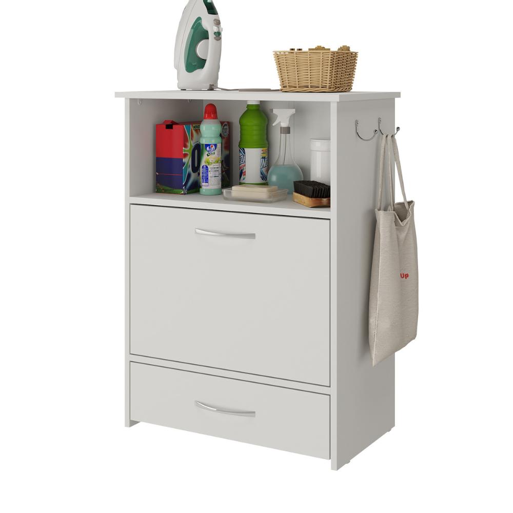 Balcão de Lavanderia Multiuso 1 Porta 1 Gaveta Multimóveis MP5057 Branco