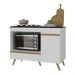 Balcão para Cooktop e Forno 105cm 1 Porta 1 Gaveta Veneza Multimóveis MP2258 Branco/Dourado