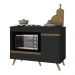 Balcão para Cooktop e Forno 105cm 1 Porta 1 Gaveta Veneza Multimóveis MP2258 Preto/Dourado