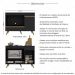 Balcão para Cooktop e Forno 105cm 1 Porta 1 Gaveta Veneza Multimóveis MP2258 Preto/Dourado
