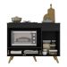 Balcão para Cooktop e Forno 105cm 1 Porta 1 Gaveta Veneza Multimóveis MP2258 Preto/Dourado
