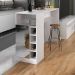 Bancada Balcão/Mesa de Cozinha com Adega 1 Porta e Espelho Multimóveis MP2248 Branco