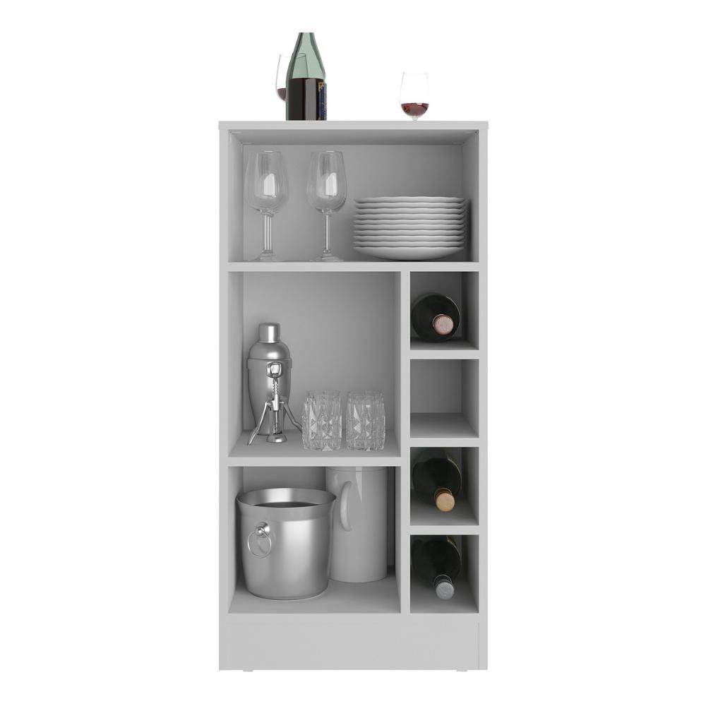 Bancada Balcão/Mesa de Cozinha com Adega 1 Porta e Espelho Multimóveis MP2248 Branco