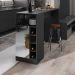 Bancada Balcão/Mesa de Cozinha com Adega 1 Porta e Espelho Multimóveis MP2248 Preto