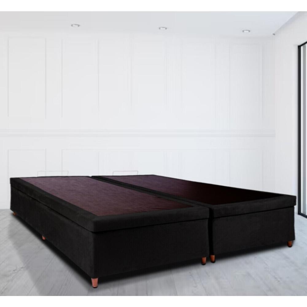 Base Box Baú Bipartido Queen 158x198x46cm Luana Multimóveis CR35382 Preto