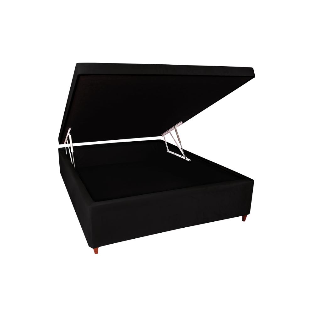 Base Box Baú Casal 138x188x46cm Luana Multimóveis CR35381 Preto
