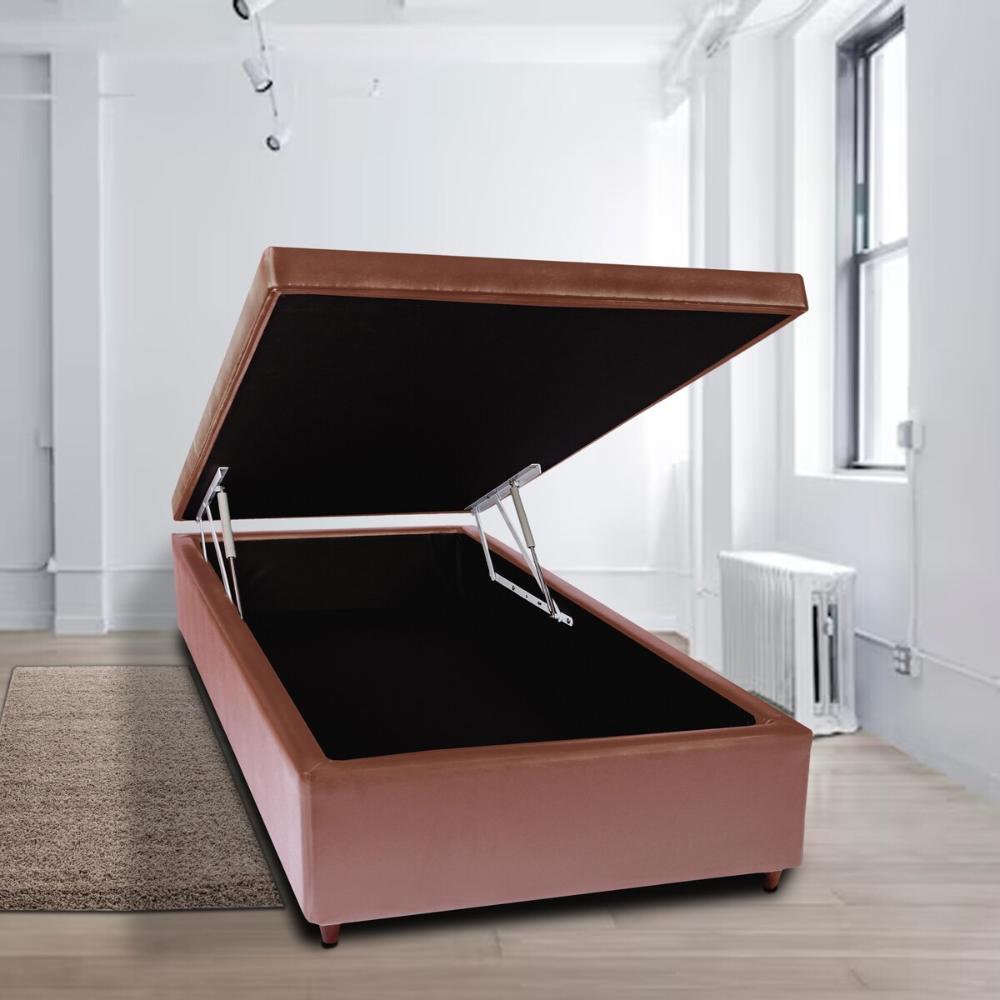 Base Box Baú Solteiro 88x188x46cm Luana Multimóveis CR35380 Castor