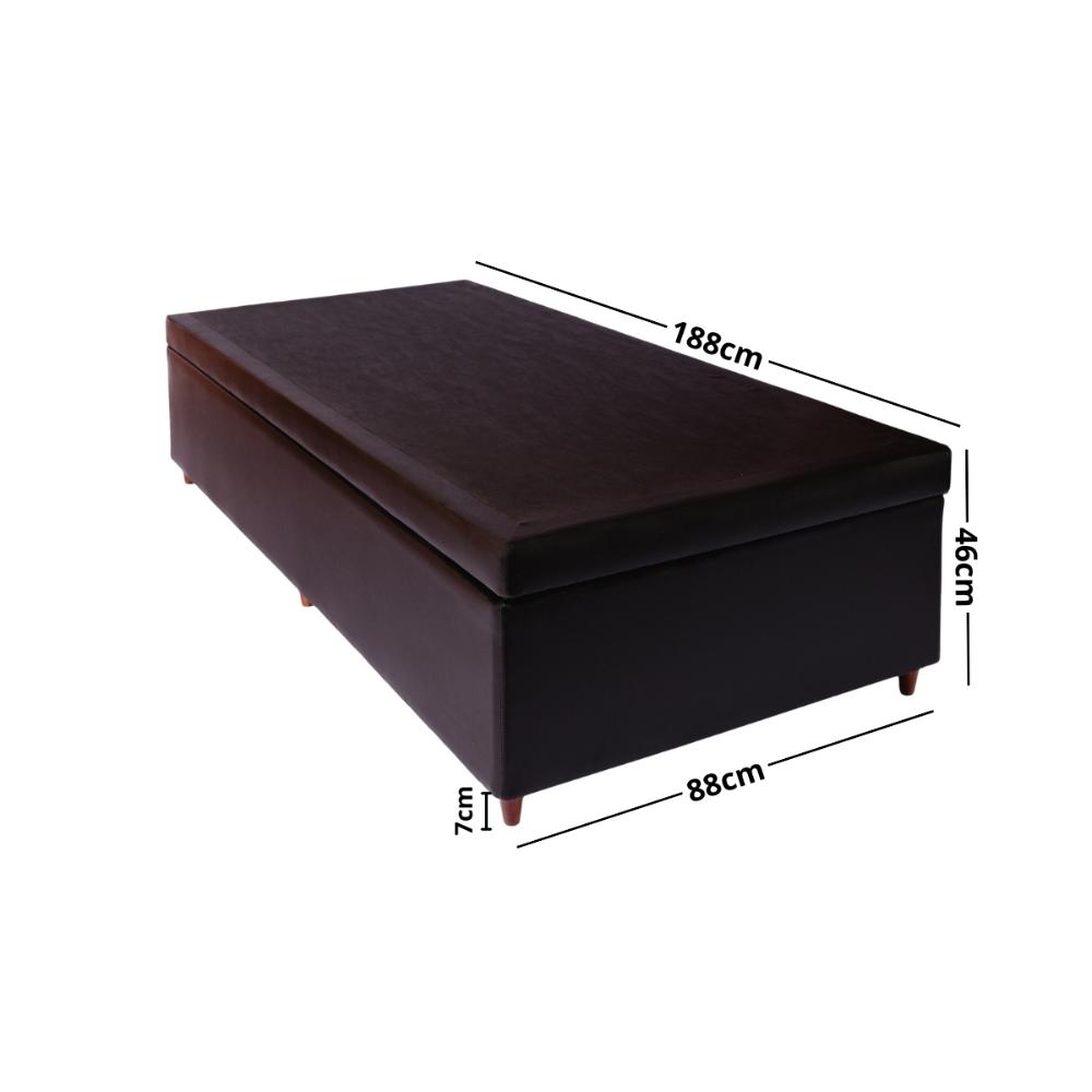 Base Box Baú Solteiro 88x188x46cm Luana Multimóveis CR35380 Preto
