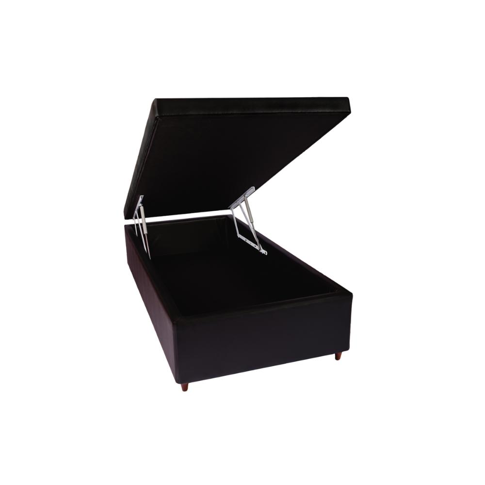 Base Box Baú Solteiro 88x188x46cm Luana Multimóveis CR35380 Preto