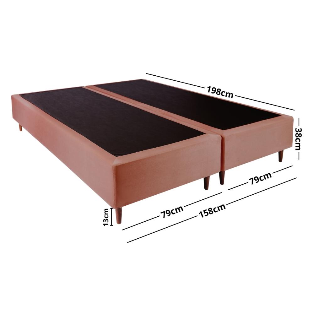 Base Box Bipartido Queen 158x198x38cm Luana Multimóveis CR35379 Castor