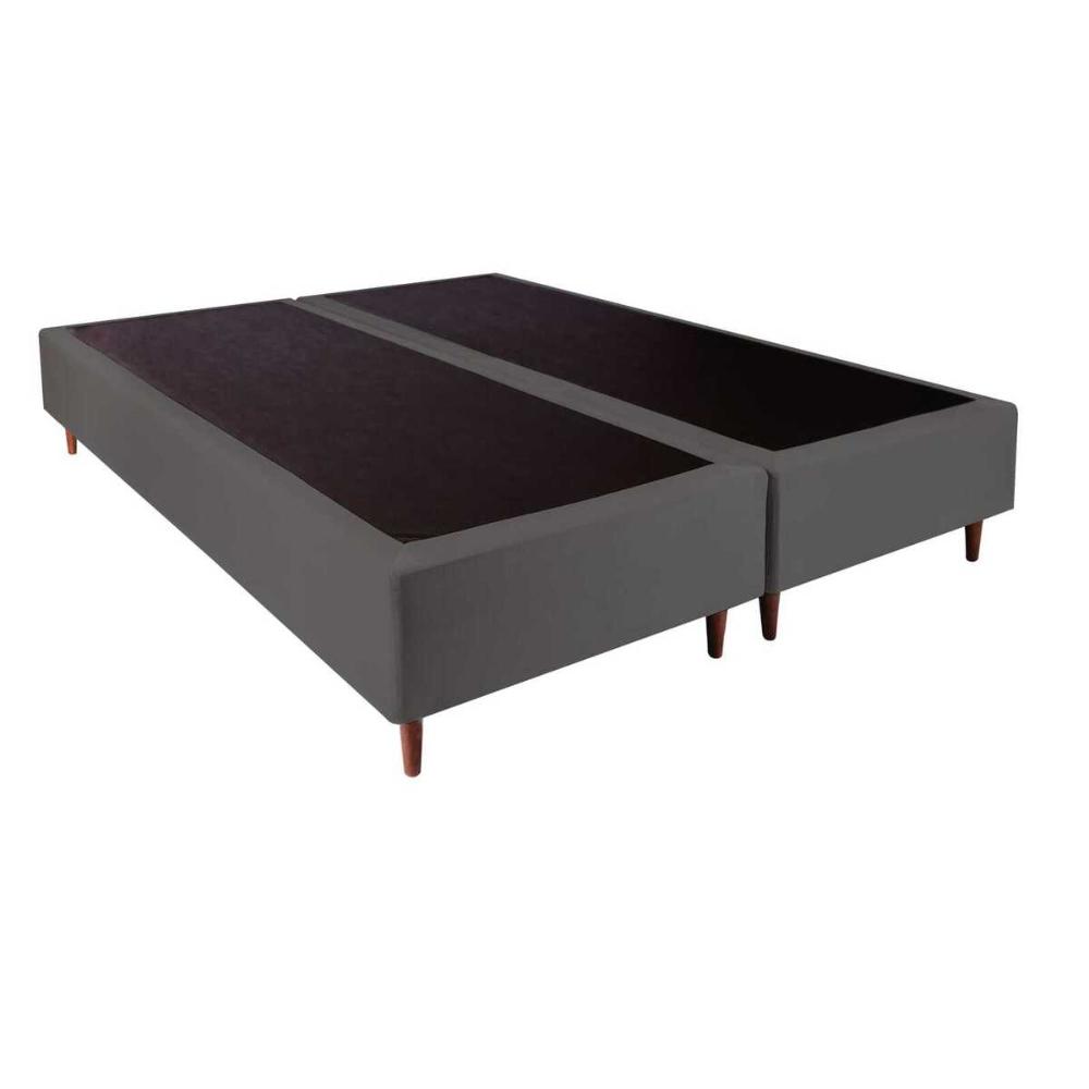 Base Box Bipartido Queen 158x198x38cm Luana Multimóveis CR35379 Cinza