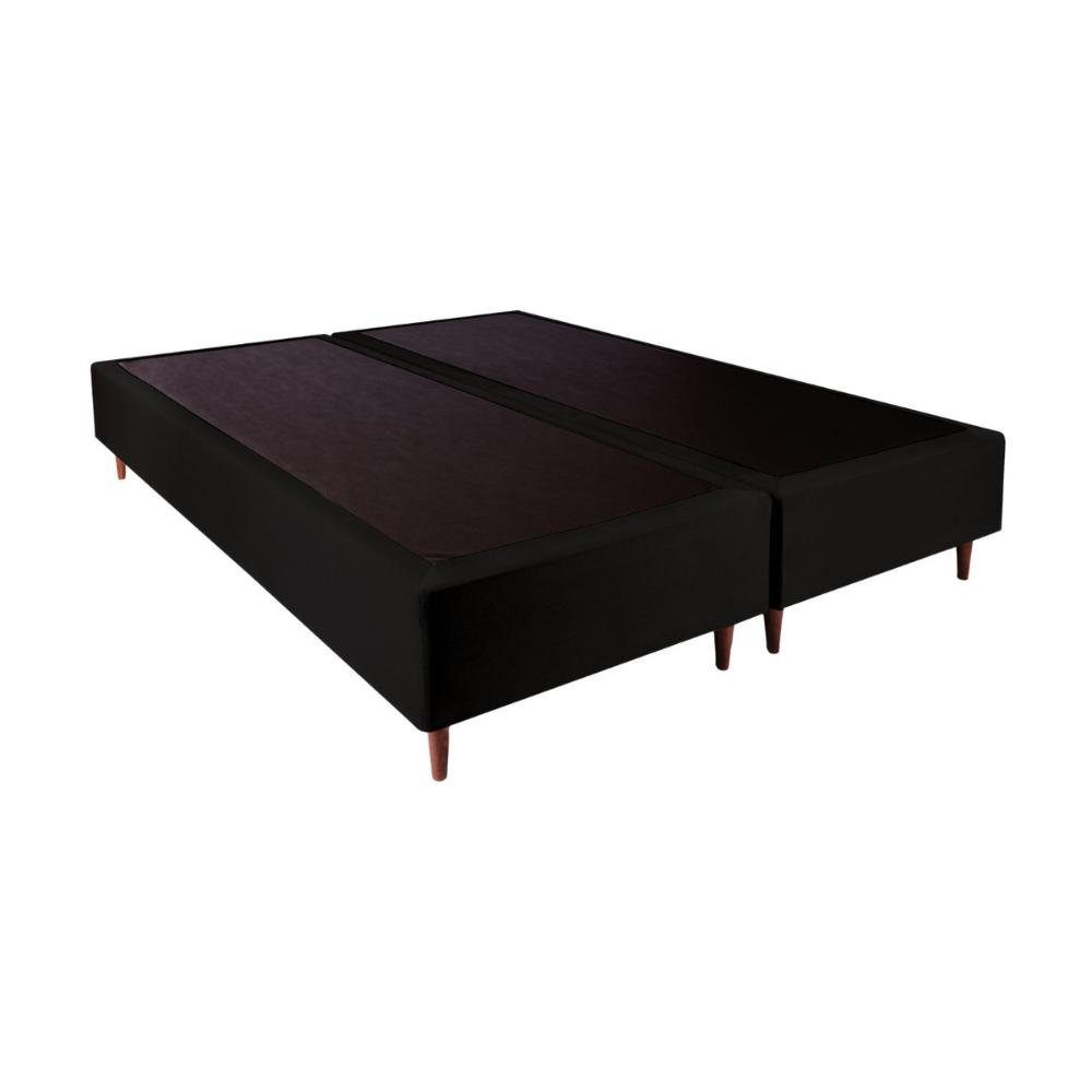 Base Box Bipartido Queen 158x198x38cm Luana Multimóveis CR35379 Preto